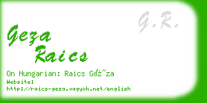 geza raics business card